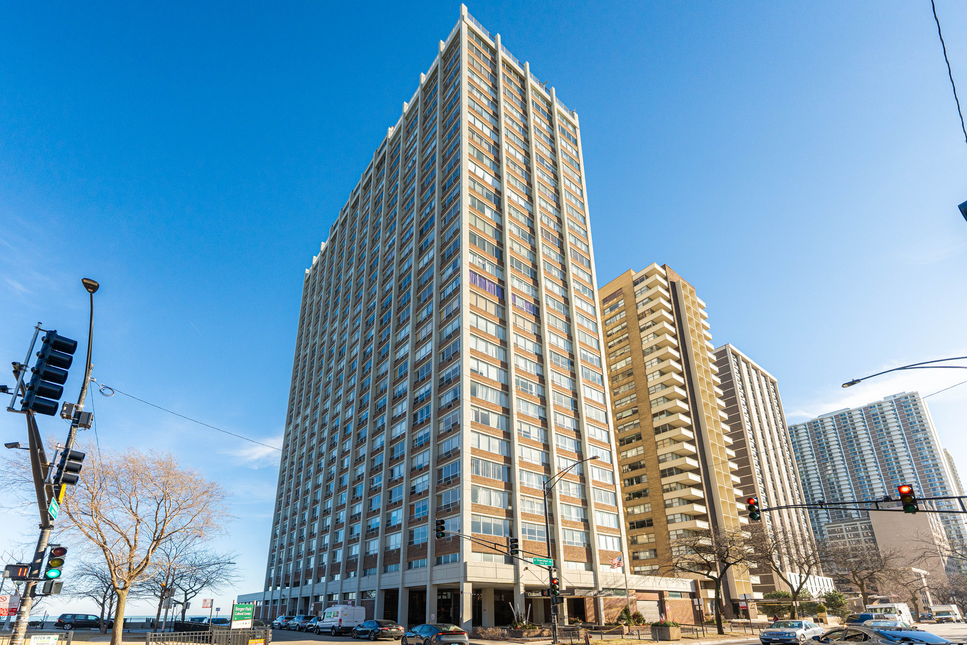 Lakefront high-rise building